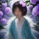 陈淑芬，宗教文化编辑，在书桌前翻阅宝卷文献，神情专注，背景为书架与文献资料